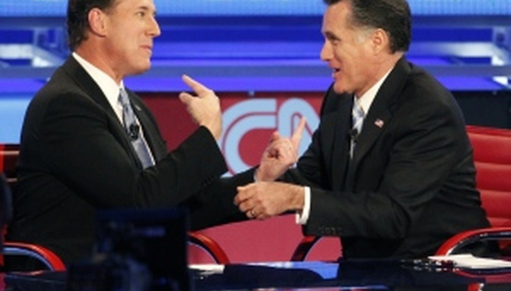 Rick Santorum and Mitt Romney attacked each other at the Republican debate in Arizona.