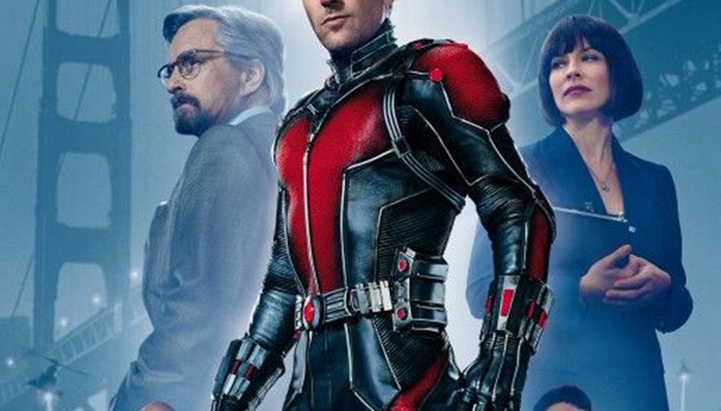 The poster for "Ant-Man" may show a San Francisco backdrop, but it was filmed in Georgia. Photo by Common Sense Media