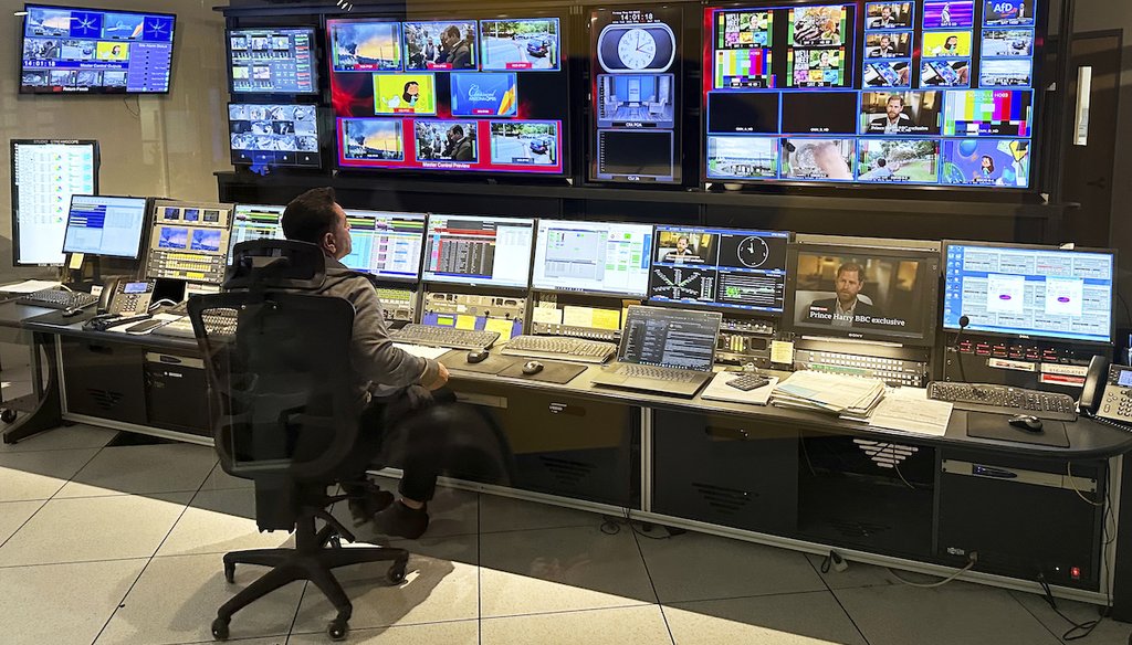One of the control rooms at the Arizona PBS offices at the Walter Cronkite School of Journalism and Mass Communication in Phoenix is seen May 2, 2025. (AP)