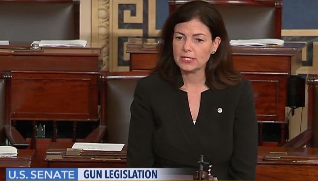 Sen. Kelly Ayotte speaks on Senate floor Monday, June 20, 2016.