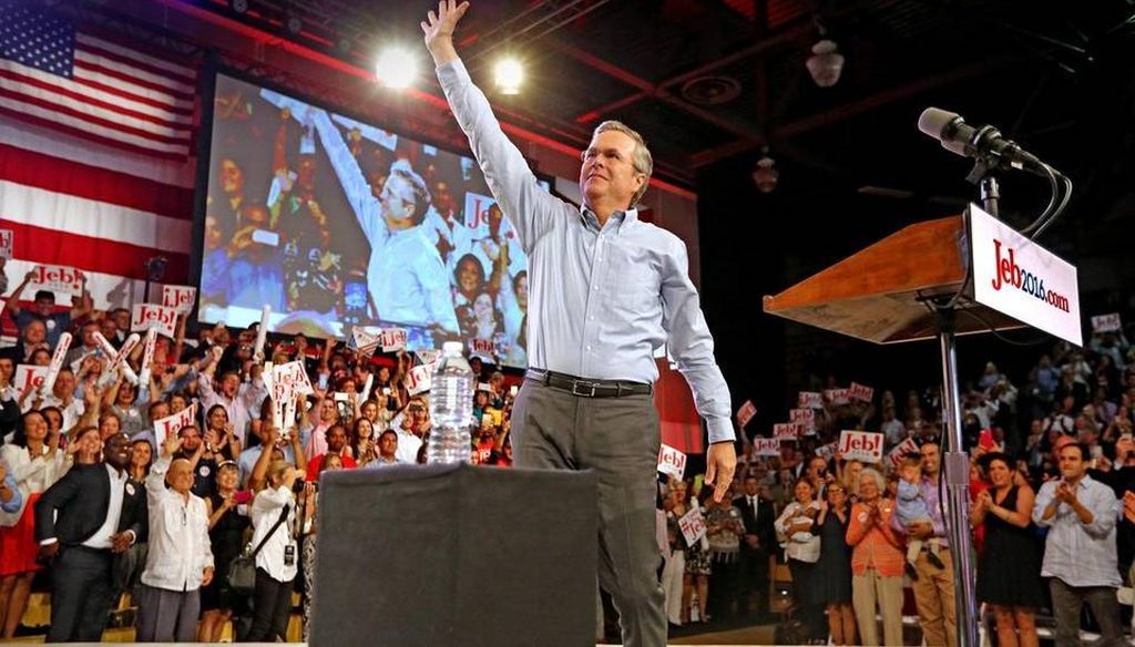 Former Florida Gov. Jeb Bush announced his bid for president at Miami Dade College June 15. (Miami Herald photo)