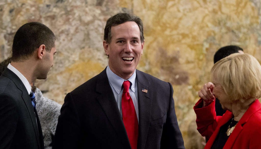 Former Sen. Rick Santorum met with supporters and top state Republicans in Harrisburg to discuss a possible 2016 candidacy. The new Pennsylvania legislature was sworn in Tuesday. MATT ROURKE / Associated Press
