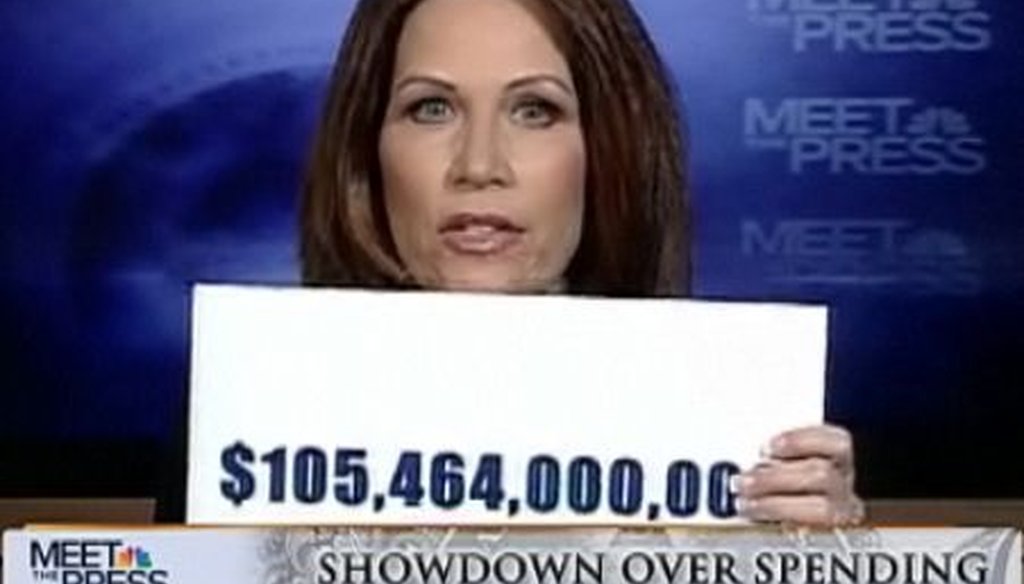 On the March 6, 2011, edition of "Meet the Press", Rep. Michele Bachmann said the Democratic-backed health care bill spent $105 billion "secretly." We check whether she's right.