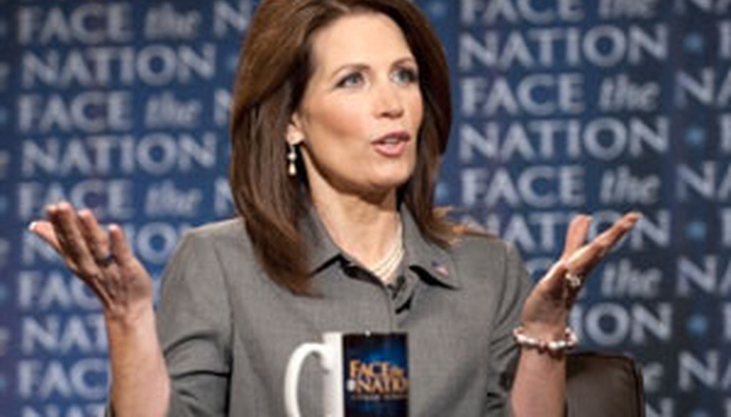 On Face the Nation, Rep. Michele Bachmann was asked about her Truth-O-Meter record.