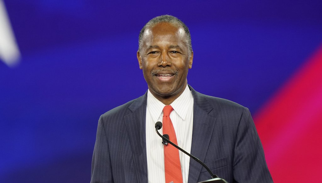 Former Housing and Urban Development Secretary Ben Carson speaks Aug. 4, 2022, at the Conservative Political Action Conference in Dallas. (AP)