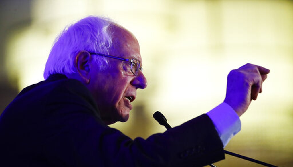 Democratic presidential candidate Sen. Bernie Sanders, I-Vt., speaks during First in the South Dinner, Monday, Feb. 24, 2020, in Charleston, S.C. (AP0