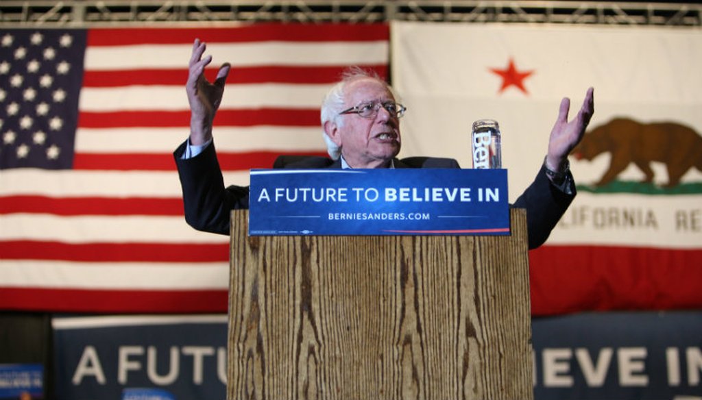 In this file photo from May 9, 2016, Vermont Sen. Bernie Sanders campaigned in Sacramento, Calif., ahead of the state's June primary. Andrew Nixon / Capital Public Radio