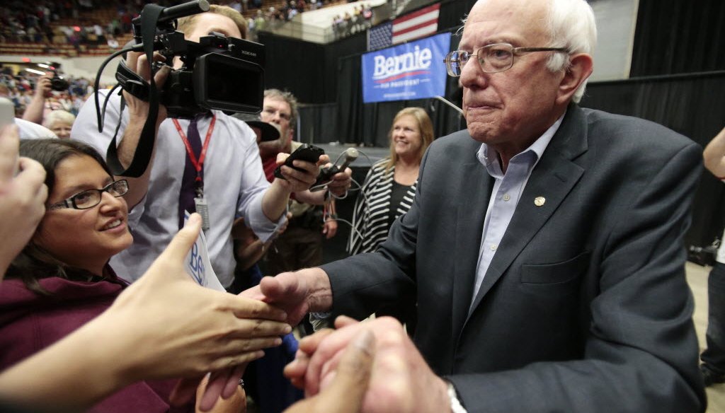 A claim Democratic presidential candidate Bernie Sanders made at a rally in Madison topped our High Five most-clicked items for July 2015. (AP photo)