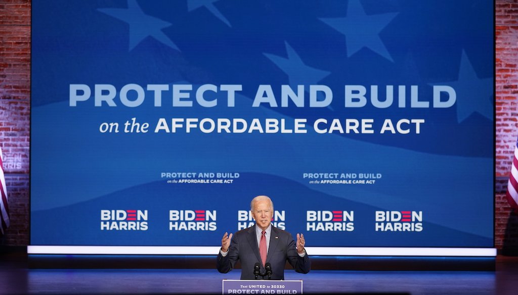 Democratic presidential candidate former Vice President Joe Biden speaks about COVID-19 and health care at The Queen theater, Wednesday, Oct. 28, 2020, in Wilmington, Del. (AP)