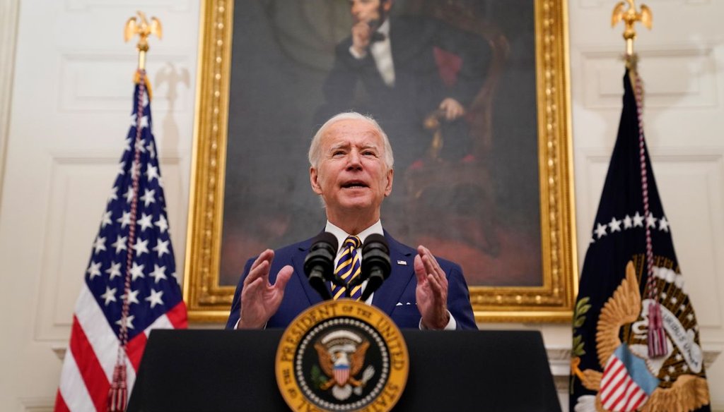 President Joe Biden delivers remarks on the economy at the White House on Jan. 22, 2021. (AP)