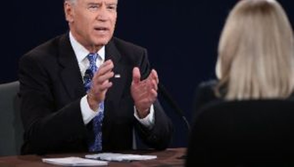 Vice President Joe Biden makes his case to debate moderator Martha Raddatz of ABC News.
