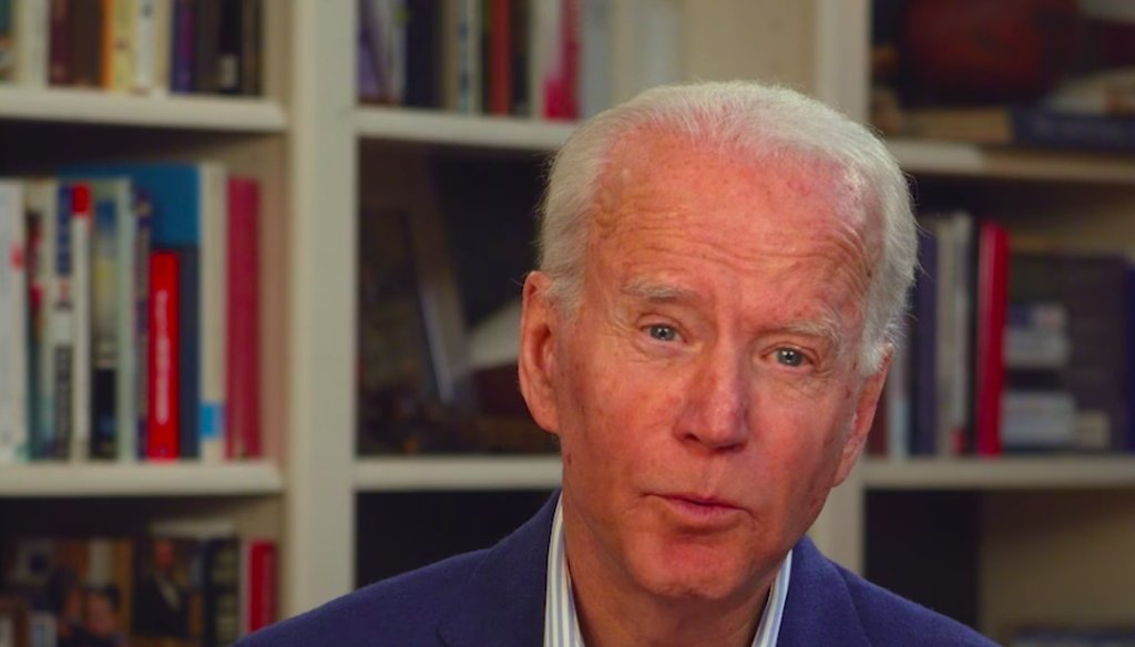 Democratic presidential candidate Joe Biden speaks to supporters from his home. (Screenshot)