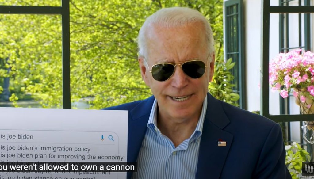 A screenshot from a video featuring Joe Biden.