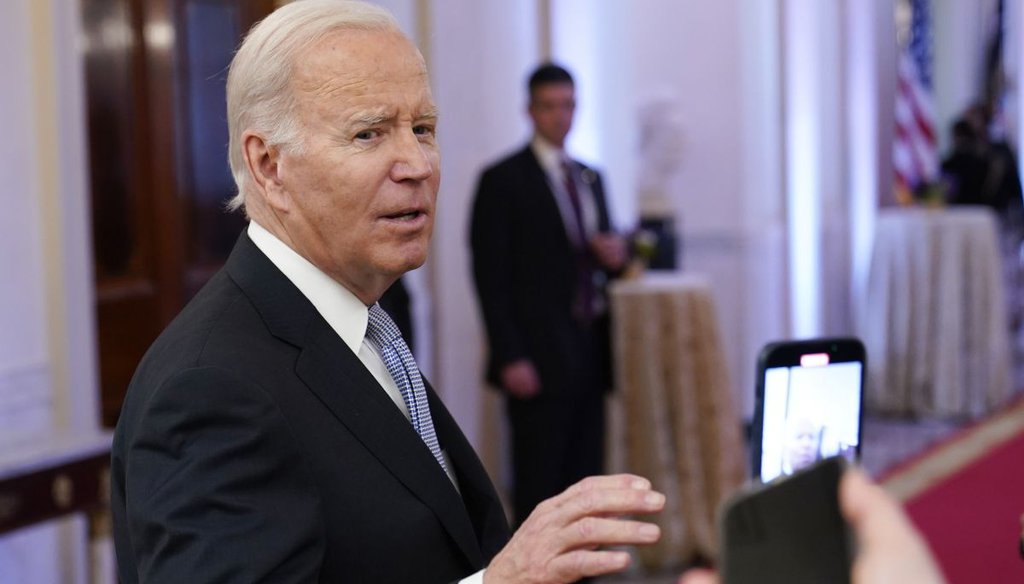 President Joe Biden talks with reporters at the White House on Jan 20, 2023. (AP)