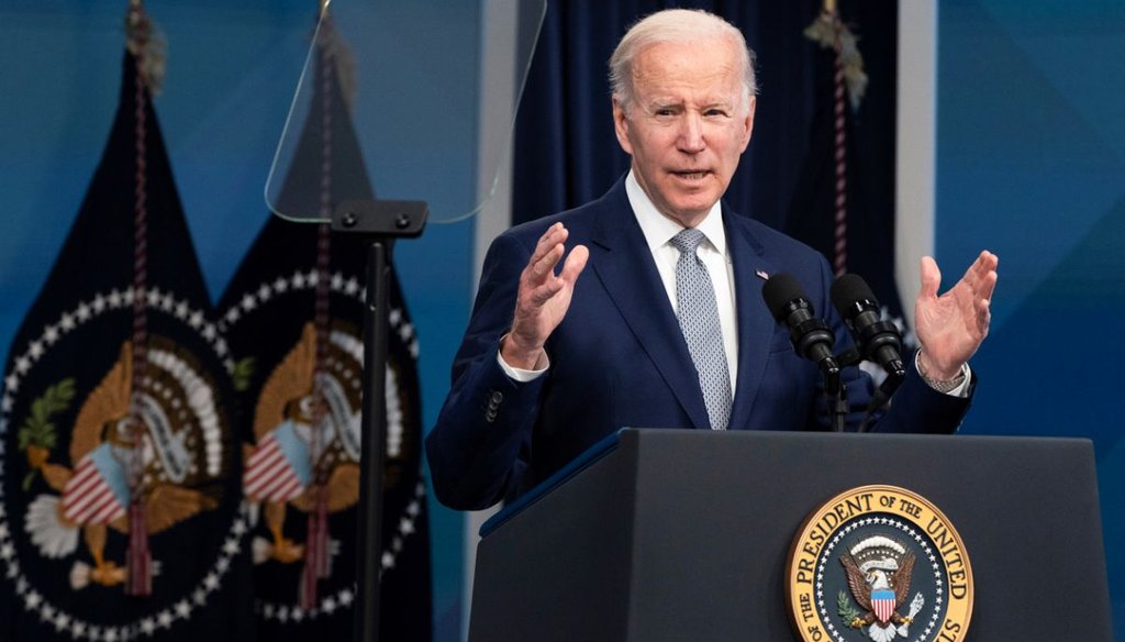 President Joe Biden responds to questions in the White House complex on May 10, 2022. (AP)