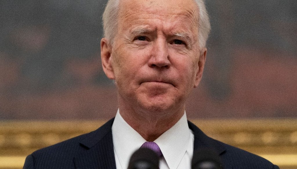 President Joe Biden in the State Dinning Room of the White House on Jan. 21, 2021. (AP)