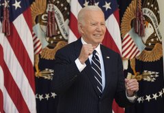 Biden blew a kiss after his White House remarks. His detractors said it meant something deeper