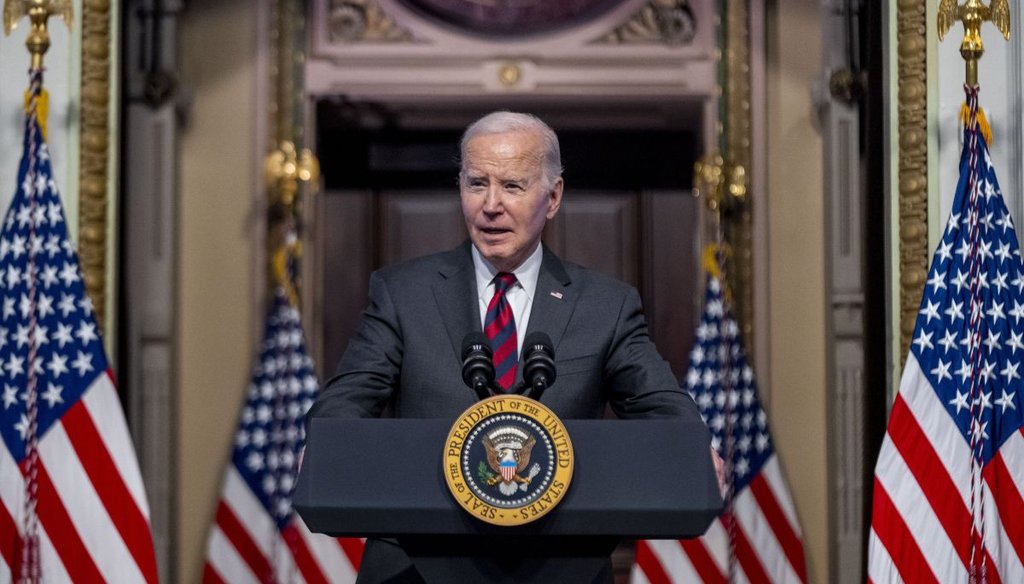 President Joe Biden speaks on supply chain issues at the White House complex on Nov. 27, 2023. (AP)
