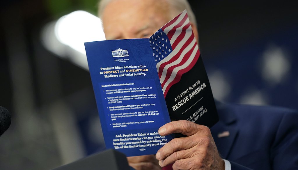 President Joe Biden talks about Social Security and Medicare as he speaks at a campaign event in support of Rep. Mike Levin, D-Calif., Nov. 3, 2022, in San Diego. (AP)