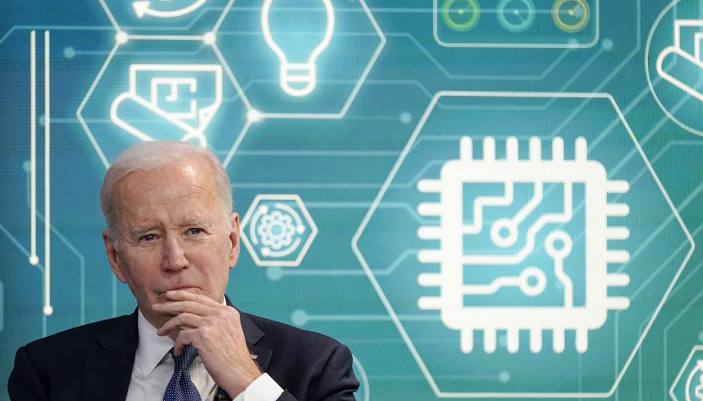 President Joe Biden attends an event to support legislation that would encourage domestic manufacturing and strengthen supply chains for computer chips in Washington on March 9, 2022. (AP)