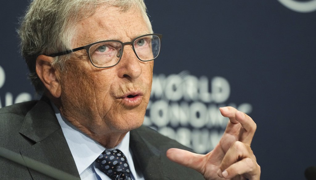 Bill Gates, Co-Chair, Bill & Melinda Gates Foundation, speaks at a news conference during the World Economic Forum in Davos, Switzerland, on May 25, 2022. (AP)