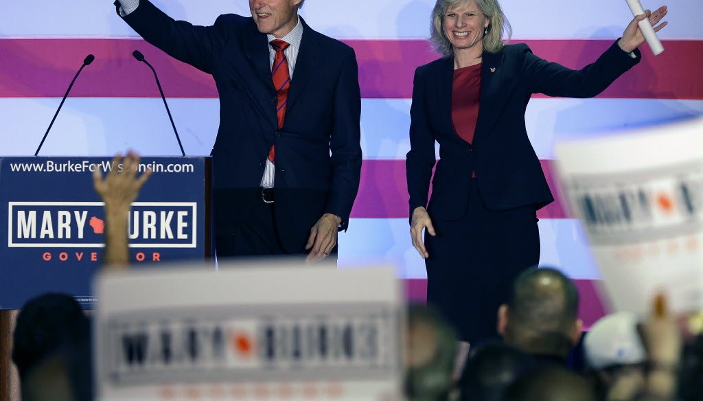 Bill Clinton campaigned at a downtown Milwaukee hotel for Mary Burke, Wisconsin's Democratic gubernatorial candidate, ahead of the Nov. 4, 2014 election. Burke was defeated by Republican Gov. Scott Walker.