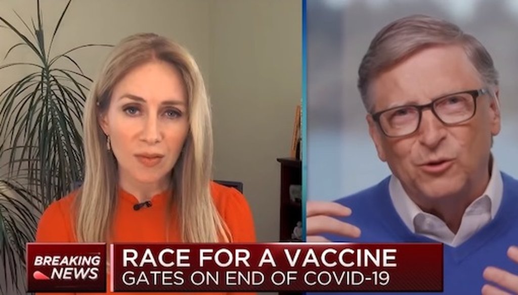 Bill Gates was interviewed April 9, 2020, on CNBC about his foundation's efforts to fight COVID-19.