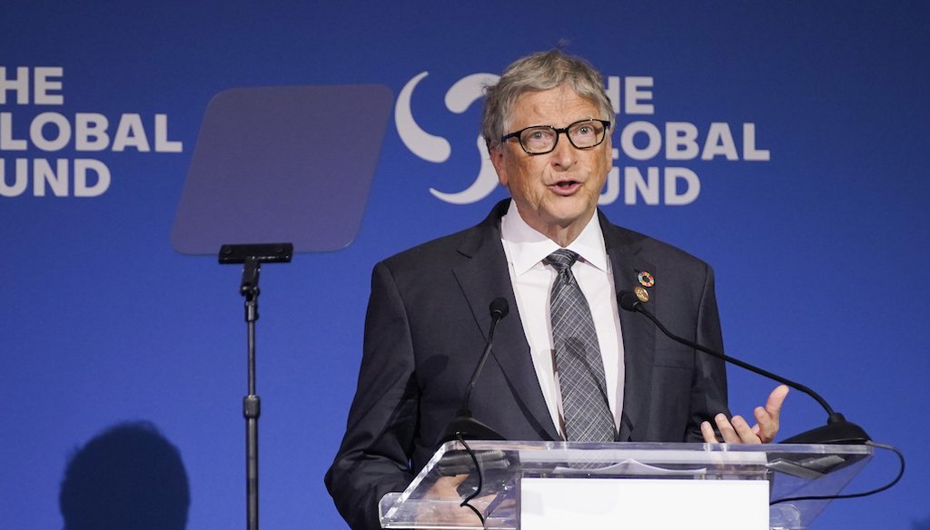 Bill Gates speaks during the Global Fund's Seventh Replenishment Conference, Wednesday, Sept. 21, 2022, in New York. (AP)