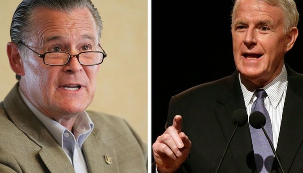 Milwaukee Ald. Bob Donovan (left) is challenging incumbent Mayor Tom Barrett in the April 2016 election. (Milwaukee Journal Sentinel photos)