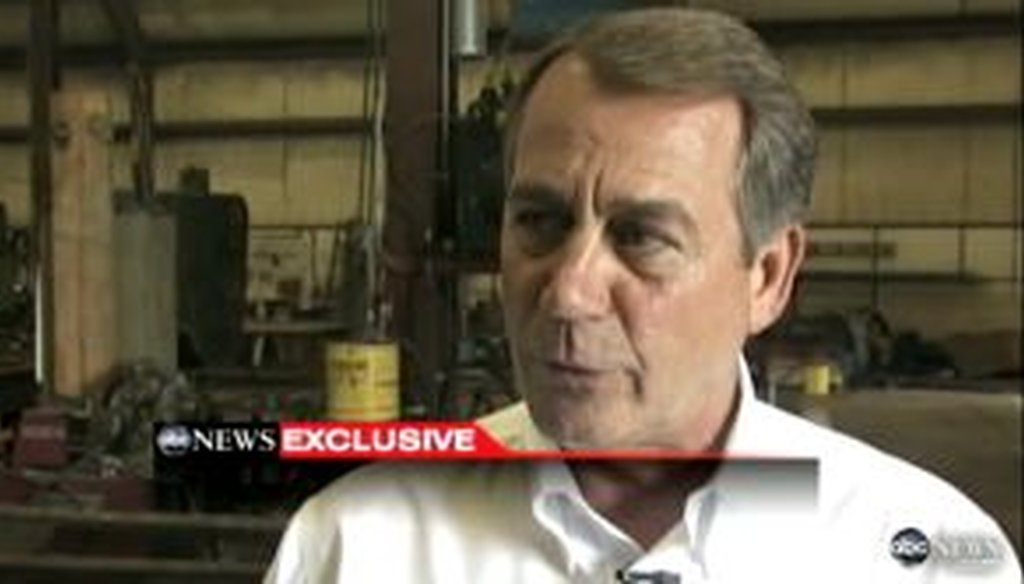 In an interview with ABC News, John Boehner said that President Barack Obama “took exactly none of his own deficit reduction commission’s ideas. Not one.” We checked to see if Boehner is correct.