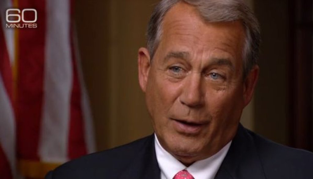 House Speaker John Boehner, R-Ohio, appeared on CBS' 
