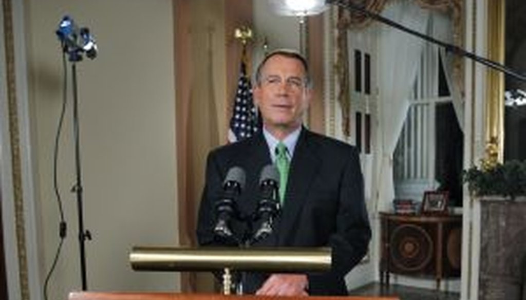 After President Barack Obama addressed the nation from the White House, House Speaker John Boehner gave an address from the Capitol.