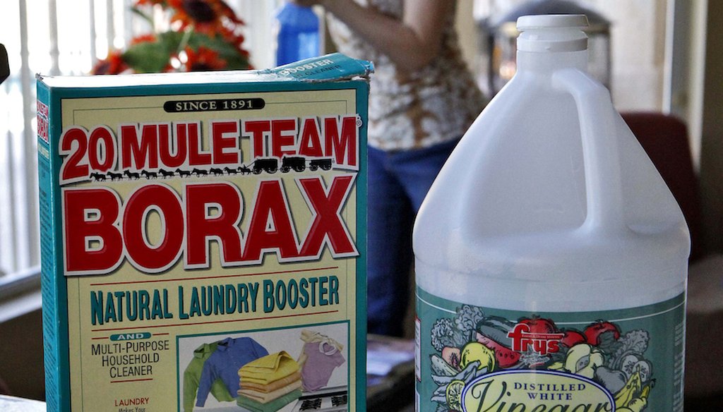 Social media users are falsely claiming that ingesting borax, a common cleaning product and laundry booster, can treat multiple health problems. (AP)