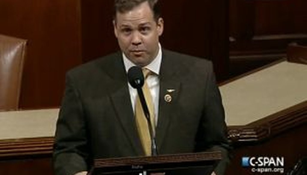 Rep. Jim Bridenstine, a freshman Republican from Oklahoma, assailed President Barack Obama's spending priorities on climate change and weather forecasting during a House floor speech on June 11, 2013.