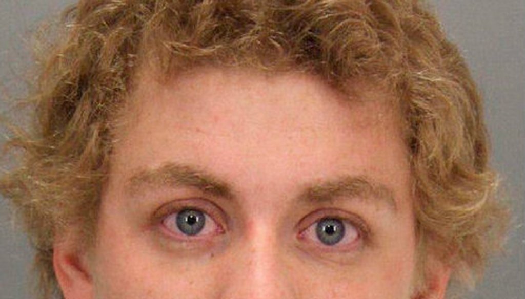 Sex offender Brock Turner during his initial booking. Photo courtesy Santa Clara County Superior Court 