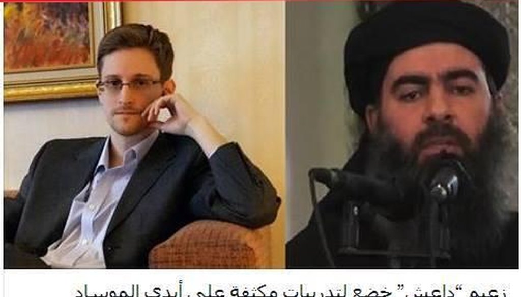 Posts claim that "Edward Snowden has revealed that the British and American intelligence and the Mossad (Israel’s intelligence agency) worked together to create the Islamic State of Iraq and Syria (ISIS).”