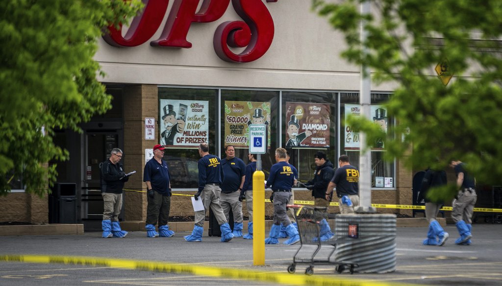 FBI Investigators enter the Tops supermarket in Buffalo, N.Y. on Monday, May 16 2022. (AP)