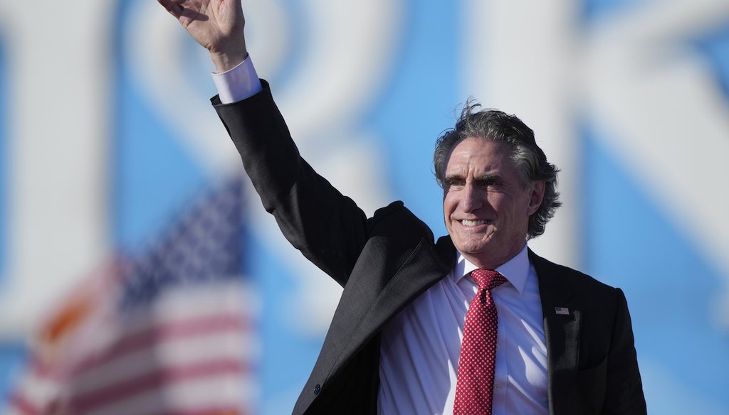 North Dakota Gov. Doug Burgum waves to the crowd before Republican presidential candidate former President Donald Trump arrives during a campaign rally in Wildwood, N.J., Saturday, May 11, 2024. (AP)