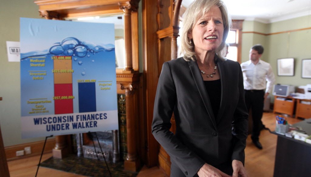 Democratic gubernatorial candidate Mary Burke has criticized Republican Gov. Scott Walker's handling of state finances.