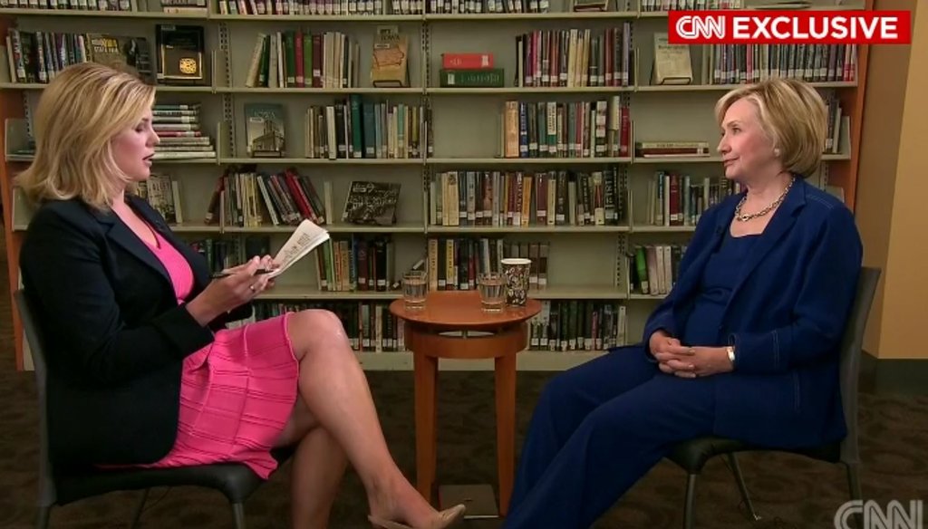 CNN's Brianna Keilar interviews presidential candidate Hillary Clinton, while campaigning in Iowa.