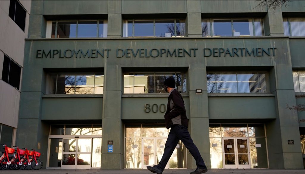 The California Employment Development Department in Sacramento, Calif. (AP)