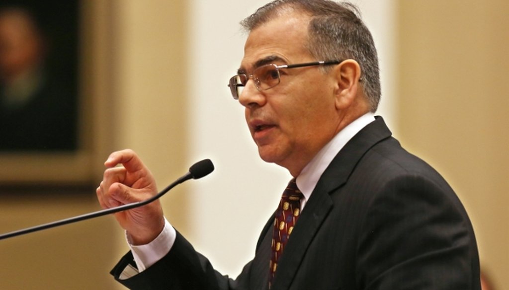 Attorney Raoul Cantero argues at the Florida Supreme Court on March 4, 2015. Cantero formerly served as a justice on the same court. (Tampa Bay Times/Scott Keeler)