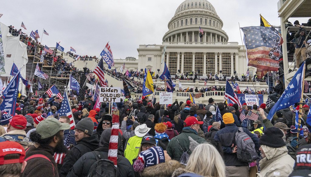 Capitol rioters on January 6, 2021. (Mihoko Owada/STAR MAX/IPx 2021 via AP)