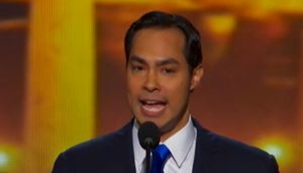 San Antonio mayor Julian Castro gives the keynote address at the 2012 Democratic National Convention in Charlotte, N.C.