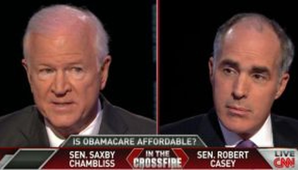 Sen. Saxby Chambliss, R-Ga., faced off against Sen. Bob Casey, D-Pa., on CNN's "Crossfire."