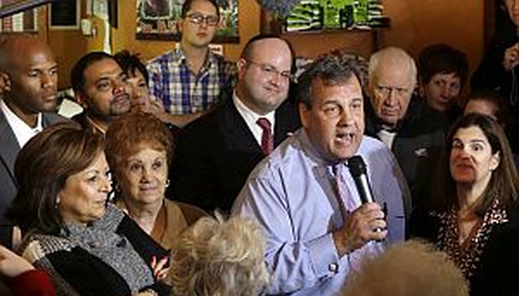 New Jersey Gov. Chris Christie greets supporters during a campaign stop in Hillside, N.J., on Nov. 3, 2013. (AP Photo)