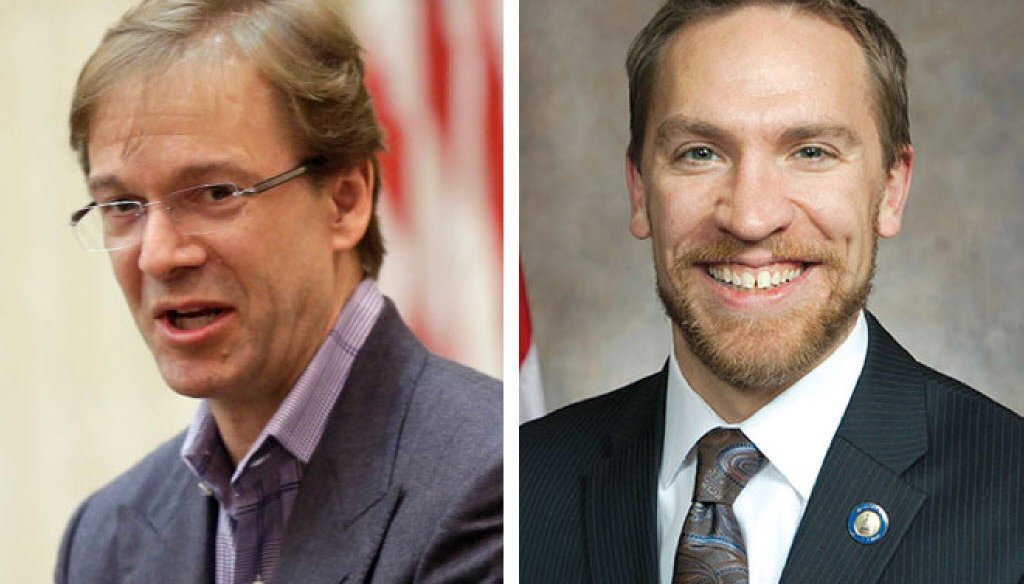 Milwaukee County Executive Chris Abele (left) is being challenged in the April 2016 county executive race by a fellow Milwaukee Democrat, state Sen. Chris Larson. (Journal Sentinel photos)
