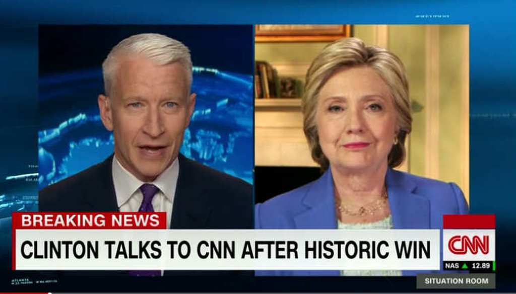 Hillary Clinton responded to attacks tied to the Clinton Foundation during a CNN interview. (screenshot)