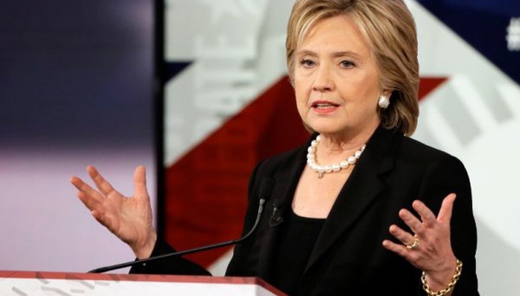 Hillary Clinton was one of three Democrats in the presidential debate in Des Moines, Iowa. (Associated Press photo)