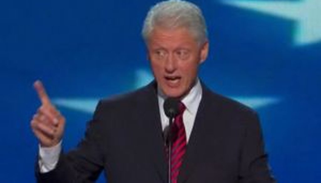 Former President Bill Clinton addresses the Democratic National Convention in Charlotte, N.C.